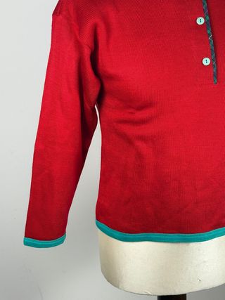 Maglioncino vintage con bottoni - rosso - taglia S