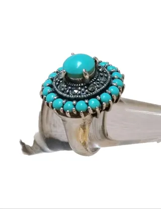 Anello vintage argento 925 con turchese