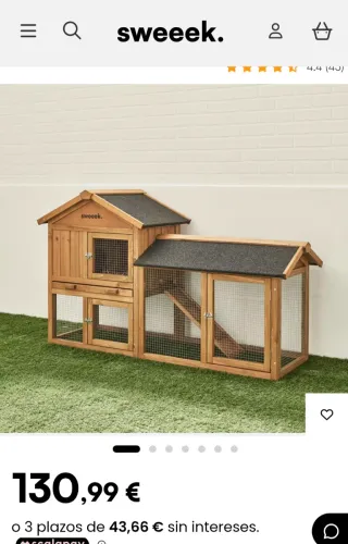 Casa conejera madera 2 plantas Sweeek