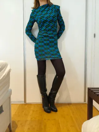 Vestido ajustado estampado multicolor