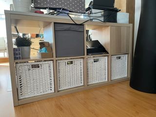 Estantería Kallax Ikea Madera y Mimbre