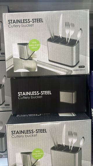 Porta posate da lavello in acciaio inox