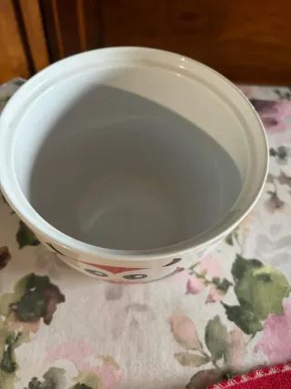 Contenitore ceramica decorato gufo