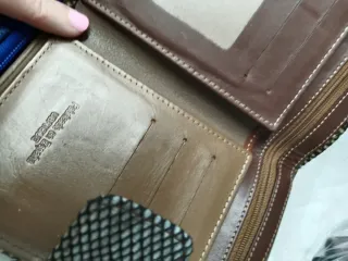 2 Monederos Piel Mujer Azul y Marrón