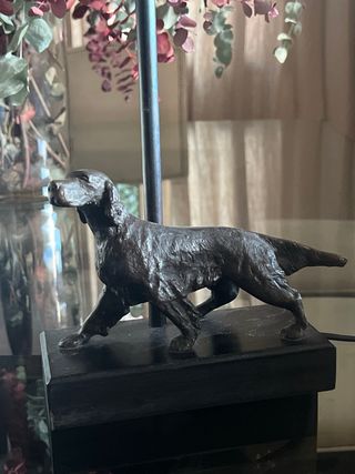 Lámpara de bronce con pantalla 20 cm diametro)