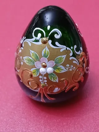 Uovo Vetro Bohemia Decorato Mano