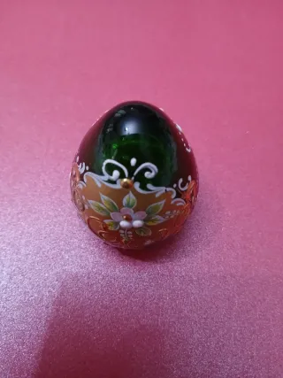 Uovo Vetro Bohemia Decorato Mano