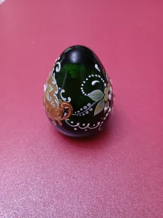 Uovo Vetro Bohemia Decorato Mano