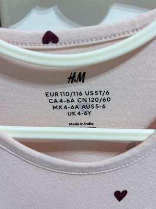 Vestido H&M niña rosa corazones 4-6 años