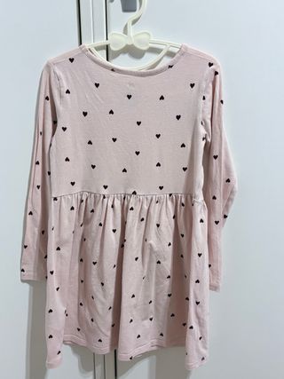 Vestido H&M niña rosa corazones 4-6 años