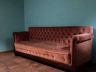 Sofá Chester Vintage Terciopelo Marrón