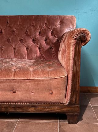 Sofá Chester Vintage Terciopelo Marrón