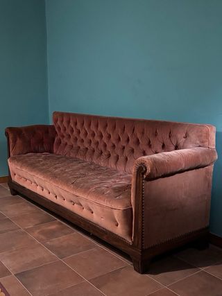 Sofá Chester Vintage Terciopelo Marrón