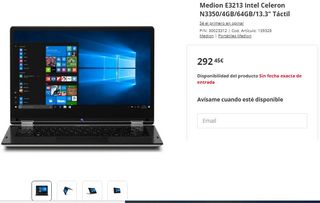 Portátil Medion Akoya E3213 Táctil 128GB SSD