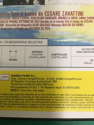 Milagro en Milán DVD Clásico Italiano