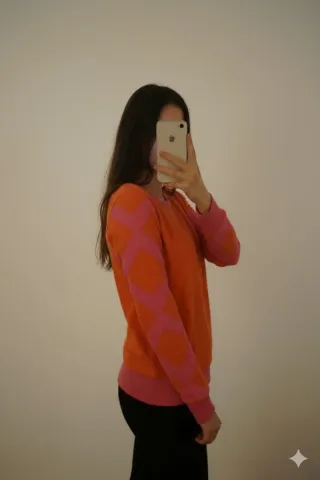 Camiseta KEJO manga larga naranja y rosa Talla 42