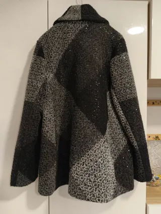 Cappotto in Lana Made in Italy con Paillettes XL