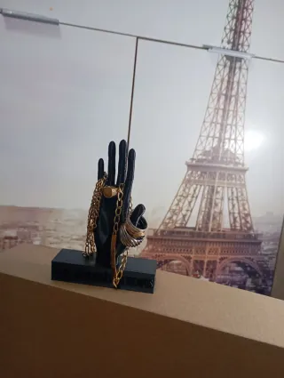 Joyero mano marrón/dorado