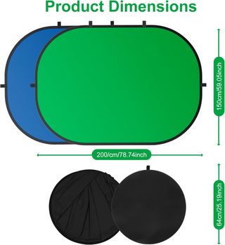Croma verde y azul 200x150 cm plegable portátil