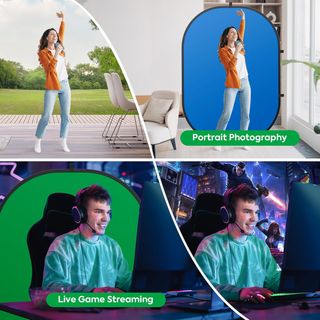 Croma verde y azul 200x150 cm plegable portátil