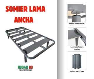 Somier Reforzado Plaza Y Media 105x180/190/200