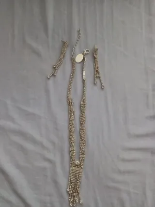 Conjunto de bisutería formal plateada