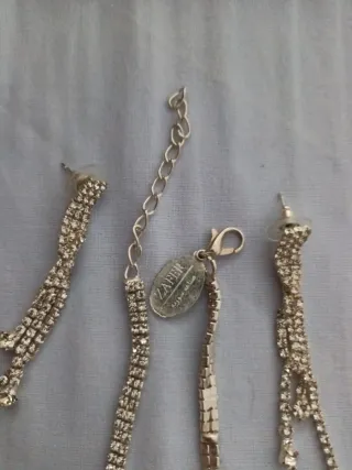 Conjunto de bisutería formal plateada