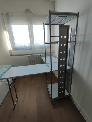 Columna escritorio estantería plegable