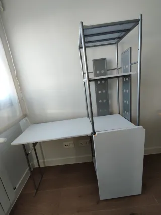 Columna escritorio estantería plegable