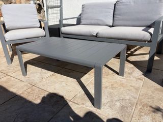 Conjunto Sofá y Mesa Aluminio Jardín