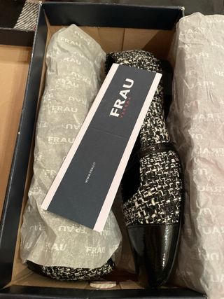 Ballerine FRAU  in Pelle e Tweed N.39