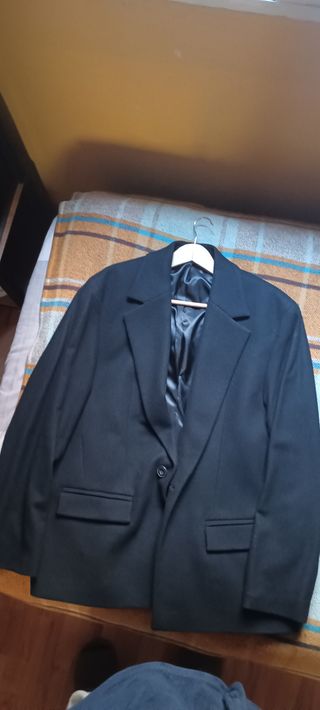 Americana Zara Hombre Talla 50 Negra OVERSIZE