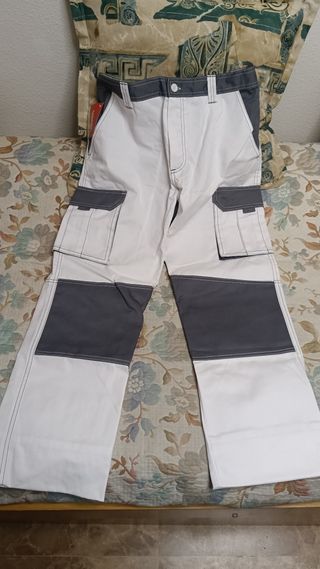 Pantalón de trabajo Velilla gris y blanco