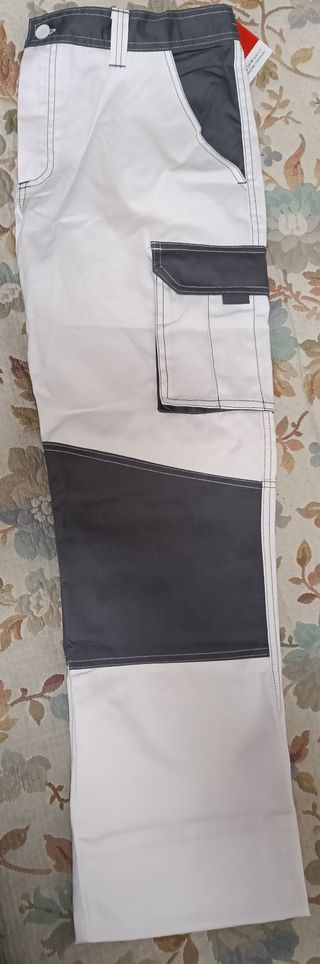 Pantalón de trabajo Velilla gris y blanco