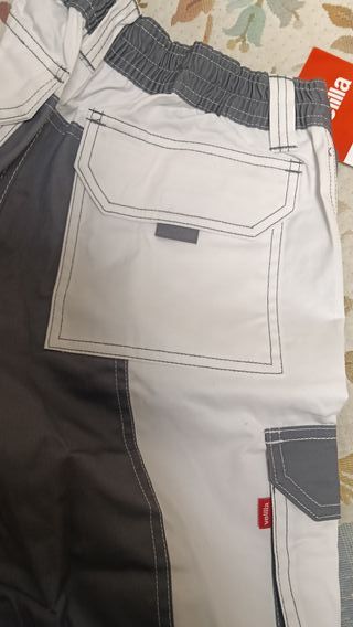 Pantalón de trabajo Velilla gris y blanco