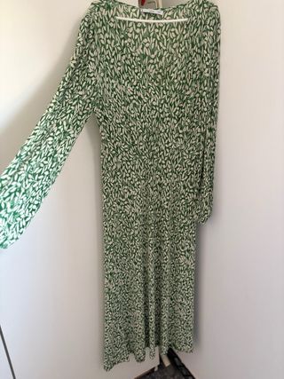 Vestido Mango verde estampado floral talla S