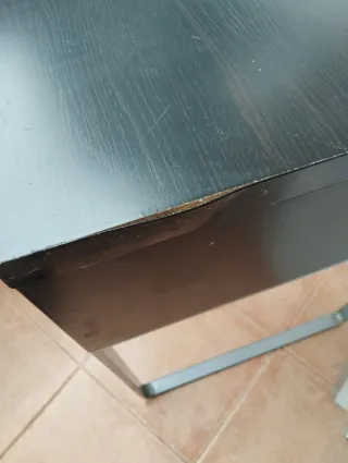 Escritorio Ikea Negro y Plata