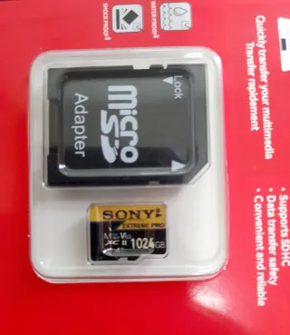 "SONY" Tarjeta Micro SD 1TB=(1024GB)+Adaptador