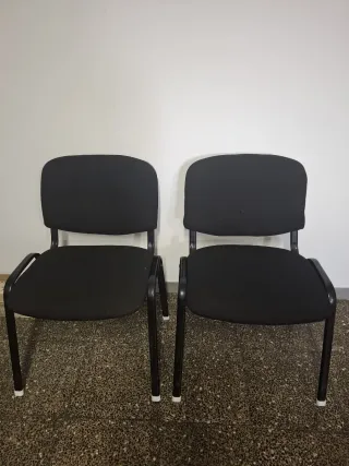 2 Sillas de Confidente Tela Negra