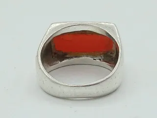 Anello Argento 925 Corniola e Marcassiti