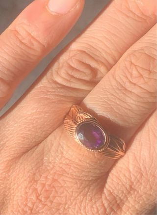 Anillo Pluma Amatista