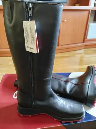 Botas de piel Pepe Jeans negras