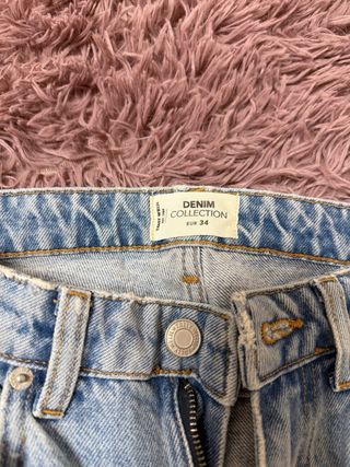 Jeans Mom Fit con Strass Argento