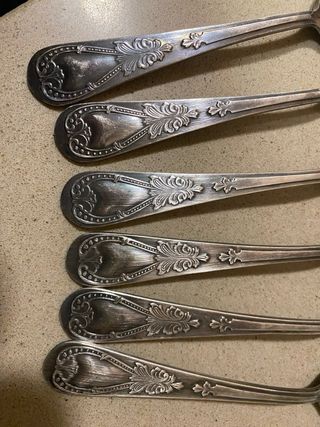 Juego de 6 Cucharas Vintage - Baño de Plata