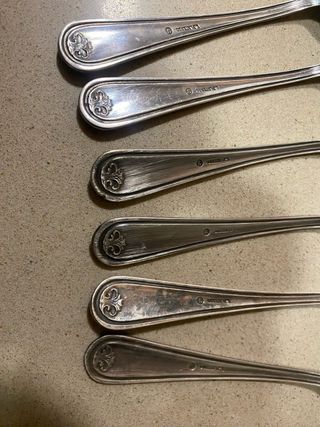 Juego de 6 Cucharas Vintage - Baño de Plata
