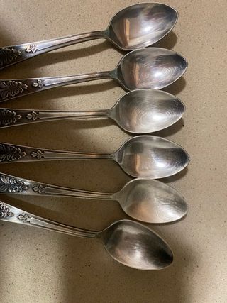 Juego de 6 Cucharas Vintage - Baño de Plata