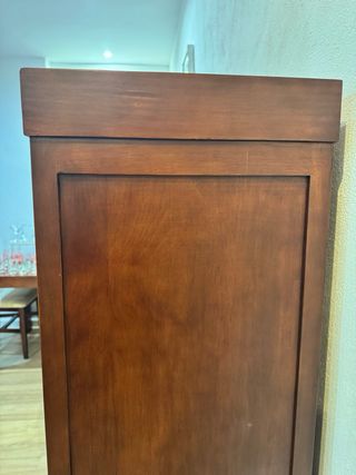 Mueble Vitrina Salón Madera y Cristal