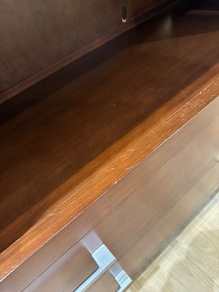 Mueble Vitrina Salón Madera y Cristal