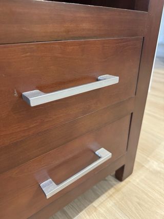 Mueble Vitrina Salón Madera y Cristal