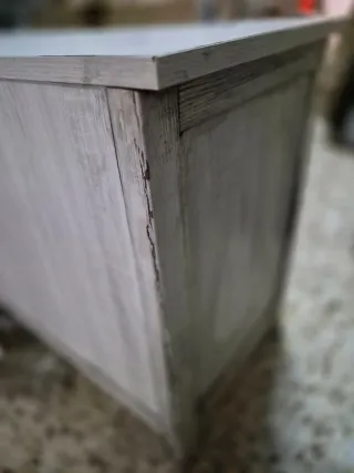 Mueble TV rústico madera y cristal